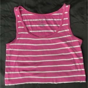 Pink and white striped tank top